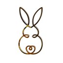Cake Topper Ostern Gold Acryl - HASE