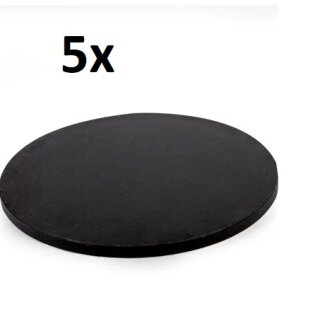 5 Stk. Cake Board 20,3 cm (8 inch)  - Schwarz -