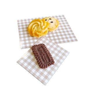 20 Stk. Cookie Card fettdichte Kärtchen 8 x 10 cm - kariert