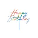 Cake Topper Farbmix Acryl - Happy Birthday