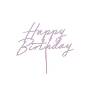 Cake Topper Lila Acryl - Happy Birthday