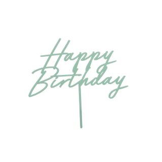 Cake Topper Grün Acryl - Happy Birthday