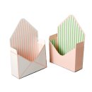 Brief Box Patisserie 23cm x H 8cm Rosa/weiß gestreift