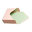 Brief Box Patisserie 23cm x H 8cm Rosa/grün gestreift