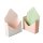 Brief Box Patisserie 23cm x H 8cm Rosa/grün gestreift