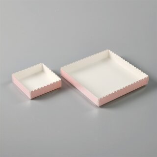 Keksbox Cookie Schachtel Transparent - 12,3 x 12,3 x 2,5 cm Rosa
