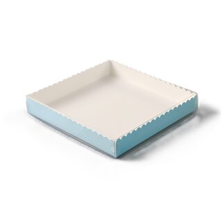 Keksbox Cookie Schachtel Transparent - 16,3 x 16,3 x 2,5 cm Baby Blau