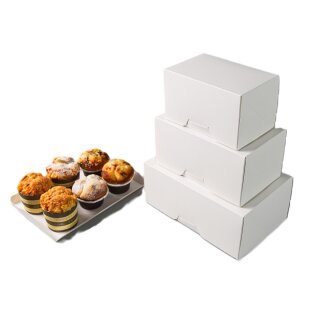 Patisserie Törtchenbox mit / ohne Tablett - GRÖßENAUSWAHL