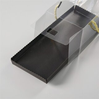 Verpackung Transparent mit Tragekordel - 27,5 x11 x 9,5 cm - Schwarz