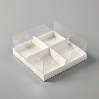 4er Patisserie Cake Verpackung Transparent - 20 x 20 x 8 cm