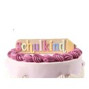 Cake Topper Einschulung Holz Acryl - STIFT Pastel