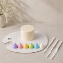 Set Cake Board Card Paint Palette + 3 Tlg. Spachtel