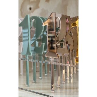 Cake Topper Acryl Spiegel Rosegold Nr. 1-10 - AUSWAHL