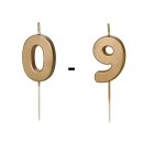 Zahlenkerze Kerze 4,5 cm Gold - Nummer 0-9 - AUSWAHL
